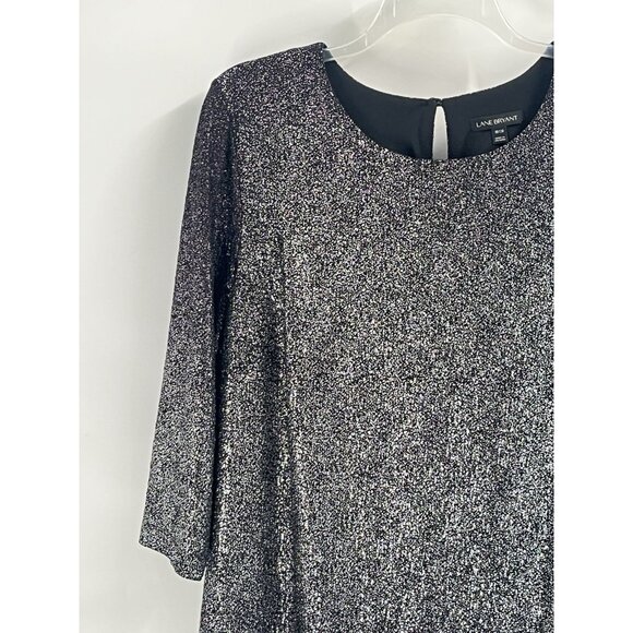 Lane Bryant Silver Metallic Shift Dress Sz 18/20 Sz 2X Cocktail Event Sparkly - Picture 4 of 5